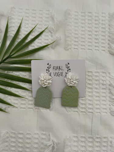 Floral Green Earrings