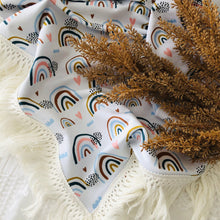 Pastel Rainbow Fringe Blanket