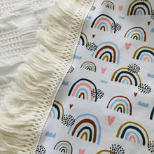 Pastel Rainbow Fringe Blanket